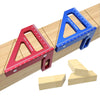 A blue precision angle and layout square tool used for woodworking measurements.
