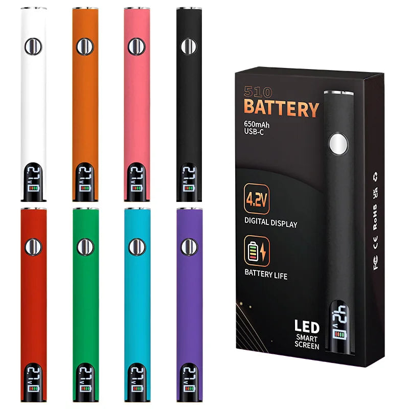 Ein Set von 510 Batteriedigitallötkolben in verschiedenen Farben, darunter schwarz, orange, pink, grün und lila.