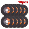Ten black diamond cutting discs for grinders packaged together
