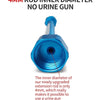 A close-up view of a blue paint sprayer gun extension rod with a 4mm inner diameter.