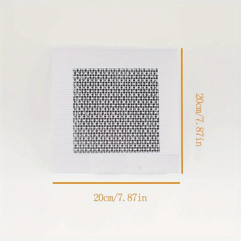 Una rectangular parche de material de reparación de pared metálica blanca