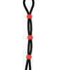 Black silicone erection enhancer ring with red accents