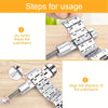 Steps for using a watch link removal and repair tool kit showing how to raise and align the watchband.