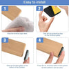 Instructions showing how to easily install self-adhesive furniture sliders for floor protection.