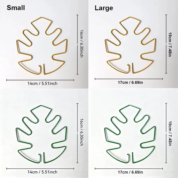 A set of large and small plant support frames made of natural wood-colored material for Monstera plants.