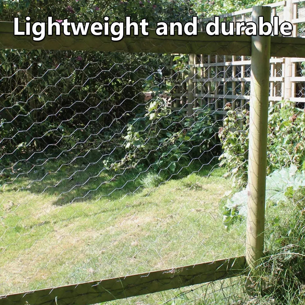 Lightweight and durable galvanized metal wire netting used for animal protection.