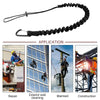Black adjustable elastic tow rope used for various applications including repair, cleaning, maintenance, and construction.