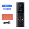 A black precision laser measuring tool displaying a distance measurement of 23.414 meters.