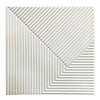 A close-up view of white, vertically ribbed 3D diamond PVC wall panels.