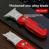 A pair of thickened zinc alloy blades and red handles for a precision deformity fold utility knife.