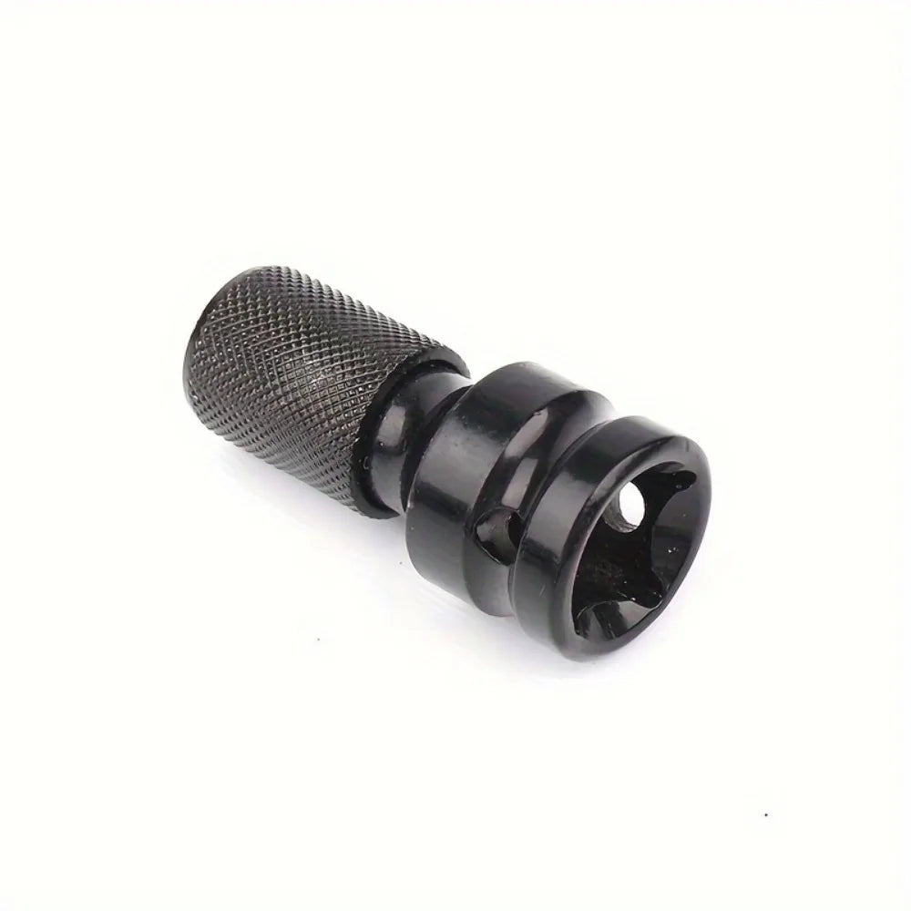 Black impact wrench adapter and socket extension bit holder
