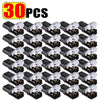 30 pieces of universal double-wire LED plug connectors with black housing and clear wire insulation.