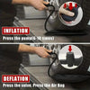 Demonstration of inflating and deflating an auto airbag using a pump tool set.