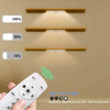 Wireless under cabinet LED light fixture with remote control demonstrating brightness adjustment levels