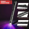 A black compact elegant pen light with a removable clip and high quality aluminum body