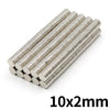 A pile of silver refrigerator magnets with a 10x2mm size.