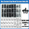 A grid of various M2 to M3 hex socket head cap screws and nuts kit with assorted sizes and quantities