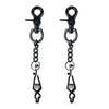 A pair of heavy duty metal glove clips for work and outdoor use.