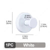 White stainless steel suction cup hook with a round head and mounting holes.
