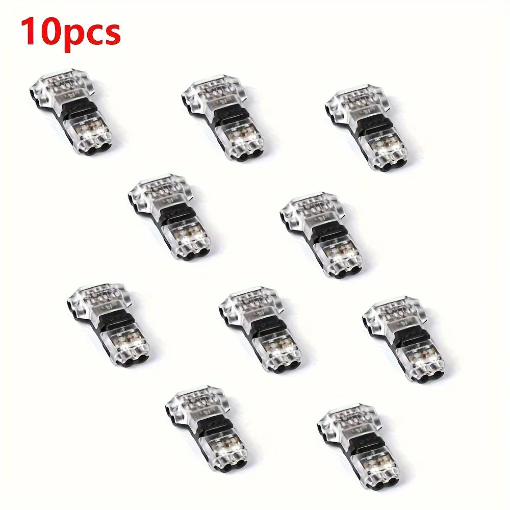 Ten snap-in wire terminal connectors shown individually on a white background.