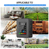 A black 5-in-1 air quality monitor displaying CO2, TVOC, and HCHO levels in various indoor and outdoor settings.