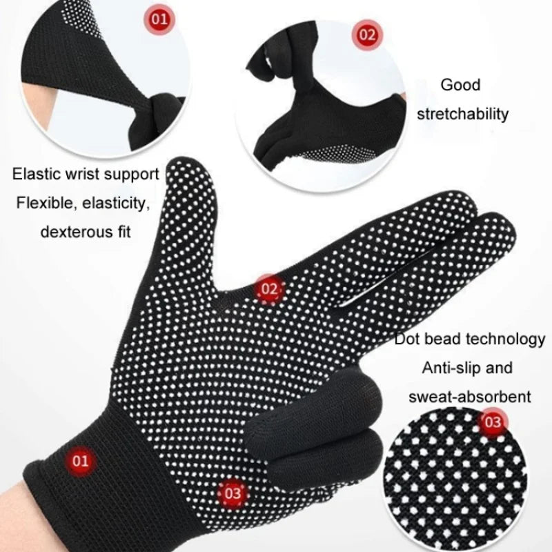 Schwarze Strick-Arbeits-Handschuhe mit Dot-Perlen-Technologie für Grip und Schweißabsorption
