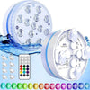 Lampe de piscine sous-marine LED submersible avec télécommande et lumières colorées.