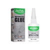 A bottle of Jue-Fish Multifunctional Glue labeled as high strength oily glue with a white dropper top.