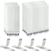 Pack of double-sided photo frame adhesive strips in white, shown in various quantities and individual strips.