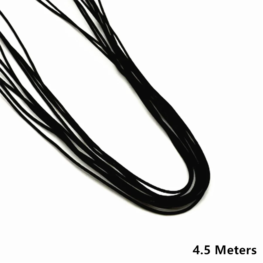 A bundle of black stretchy rainbow elastic cord, 4.5 meters long.
