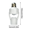 White LED lamp base converter with a threaded socket and a clamp-style housing.