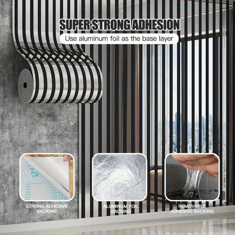 Nahaufnahme von stark haftendem Aluminiumfolien-Rückgrund für Luxus-Metallgitter-Wandaufkleber.