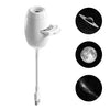 A white dual-mode USB projection lamp with a stand and various light patterns shown alongside celestial images.