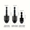 Set Schnellwechsel-Hexzwingen für Bohrmaschinen in Schwarz mit verschiedenen Größen von 0,6 mm bis 3,6 mm.