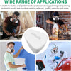 A white high-performance dust filter cotton product is shown in various contexts related to protection and painting work.