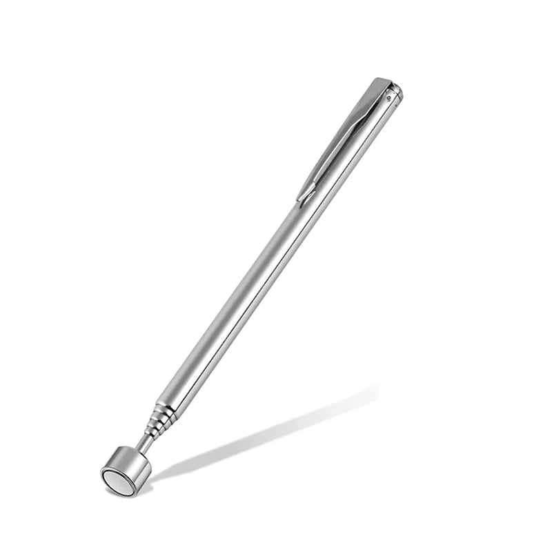 Silver telescopic magnetic gripper tool with a handle and working tip.