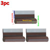Three rolls of brown weather sealing draft stoppers for doors, showing various sizes and thicknesses.