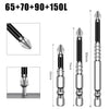 A set of four precision magnetic drill bits with sizes 65, 70, 90, and 150L shown in various views.