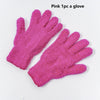 A pair of pink microfiber dusting gloves shown against a white background.