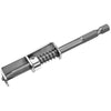 A silver spring-loaded screw holder bit with a threaded shaft and a gripping mechanism.