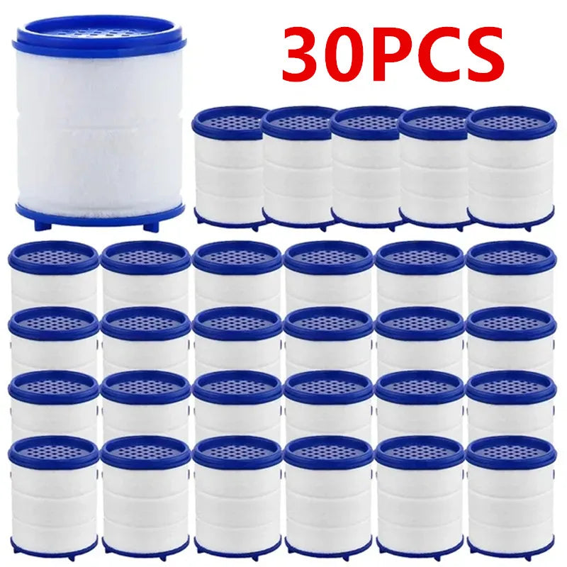 30 pieces of white and blue dual cartridge water filters for kitchen and bath