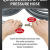 Hands demonstrate the quick docking of a male and female connector for a high-pressure hose installation.