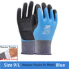 Blue Size 9/L Summer Version No Plush work gloves shown flat