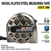 Nickel-plated steel measuring tape with a 5m 25mm ruler and waterproof design