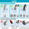 Note showing compatibility of a faucet adapter with various tap types and non-compatible faucets
