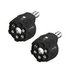 A set of six adjustable pressure washer nozzles in black and silver.