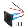 Black circular joystick switch panel with red and blue wires and mounting screws