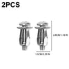 Two stainless steel expansion rivet nuts for license plates, measuring 2.8cm/1.10 in and 1.5cm/0.59 in.