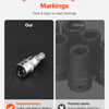 Comparison of high-definition engraved markings on a Torx bit socket versus printed labels.