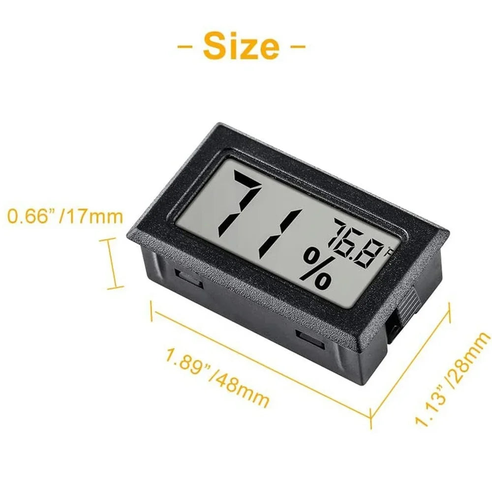 A black digital LCD thermometer and hygrometer displaying 71.8 degrees Fahrenheit.